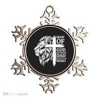 Man Of God Husband Daddy Protector Hero Dad Lion Jesus Cross Ornament thumb 0