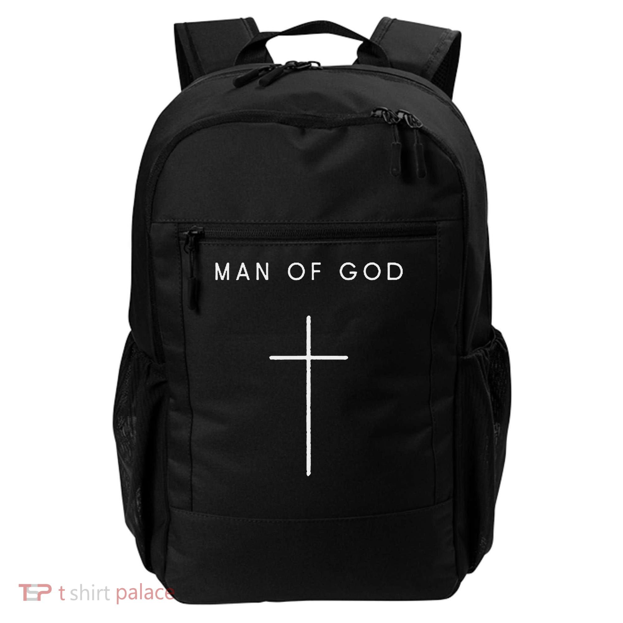 Man Of God Cross Minimalist Christian Religious Jesus Backpack