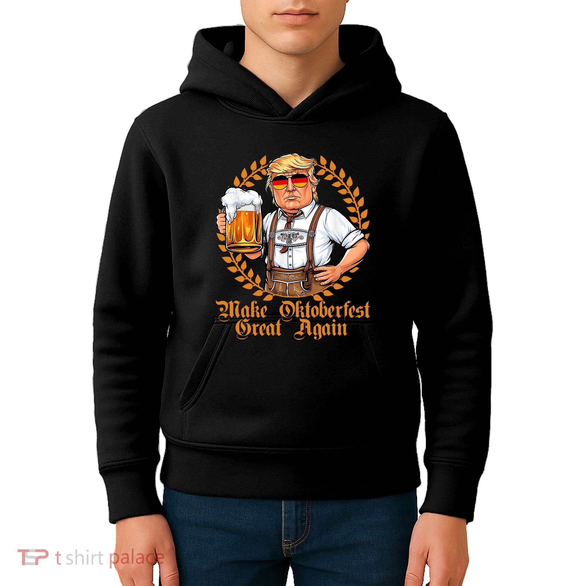 Make Oktoberfest Great Again Beerfest Wurstfest Funny Kids Hoodie