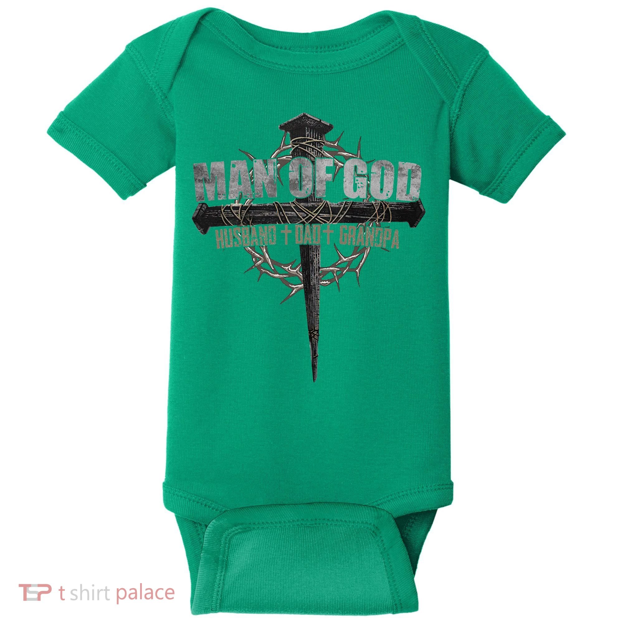 Man Of God Husband Dad Grandpa Baby Bodysuit