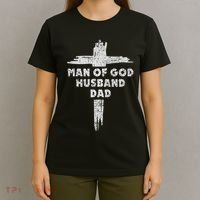 Man Of God Husband Dad Christian Faith Fathers Day Dad Gift T-Shirt thumb 4