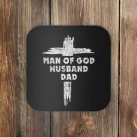 Man Of God Husband Dad Christian Faith Fathers Day Dad Gift Coaster thumb 0