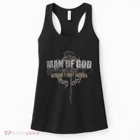 Man Of God Husband Dad Grandpa Cross Christian Women's Tank Top thumb 0