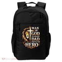 Man Of God Husband Dad Protector Lion Backpack thumb 0