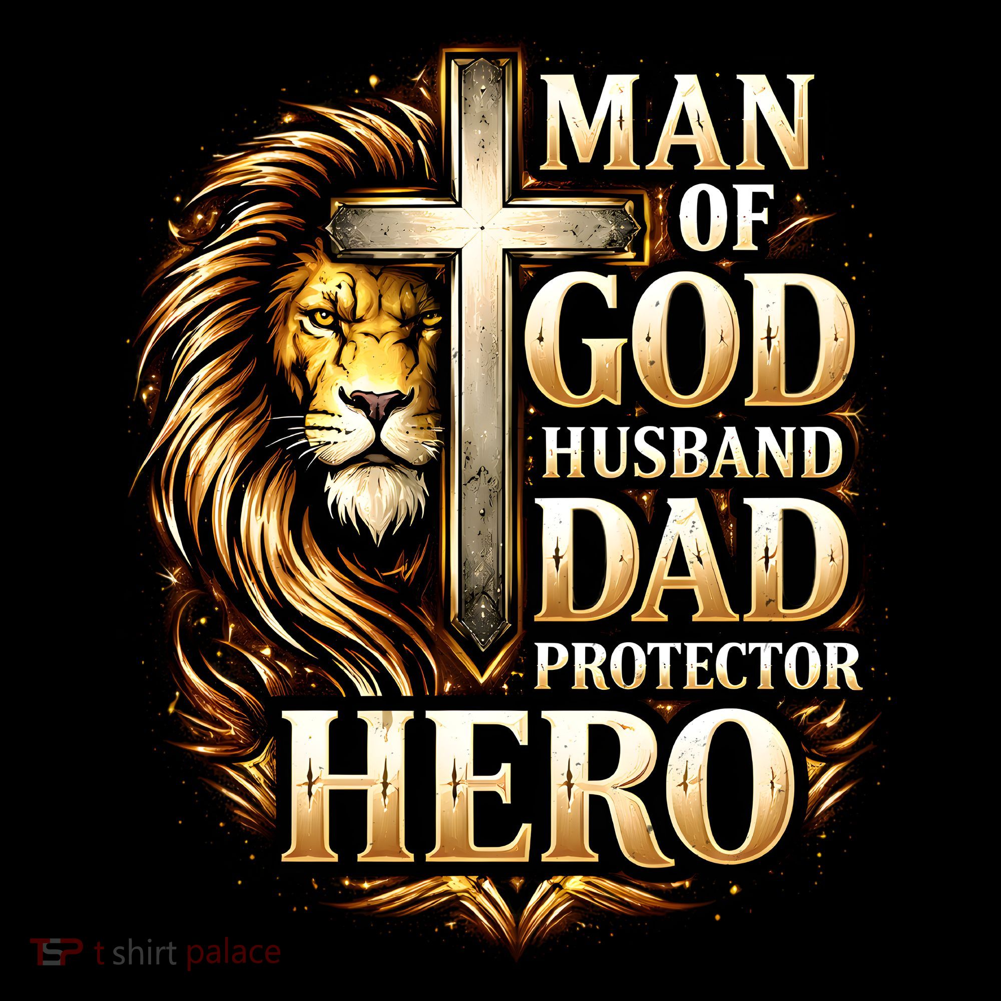 Man Of God Husband Dad Protector Lion Coffee Mug