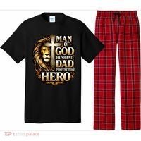 Man Of God Husband Dad Protector Lion Pajama Set thumb 0