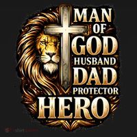 Man Of God Husband Dad Protector Lion Ornament thumb 1