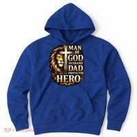 Man Of God Husband Dad Protector Lion Hoodie thumb 0