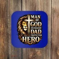Man Of God Husband Dad Protector Lion Coaster thumb 0
