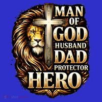 Man Of God Husband Dad Protector Lion Mousepad thumb 1