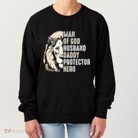 Man Of God Husband Daddy Protector Hero Lion Women's Sweatshirt thumb 0