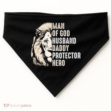 Man Of God Husband Daddy Protector Hero Lion USA-Made Doggie Bandana
