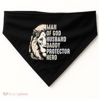 Man Of God Husband Daddy Protector Hero Lion USA-Made Doggie Bandana thumb 0