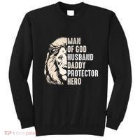 Man Of God Husband Daddy Protector Hero Lion Sweatshirt thumb 0