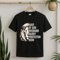 Man Of God Husband Daddy Protector Hero Lion T-Shirt thumb 2