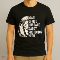 Man Of God Husband Daddy Protector Hero Lion T-Shirt thumb 3