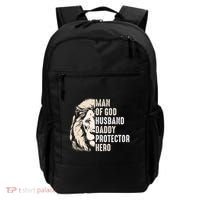 Man Of God Husband Daddy Protector Hero Lion Backpack thumb 0
