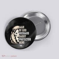Man Of God Husband Daddy Protector Hero Lion Button thumb 0