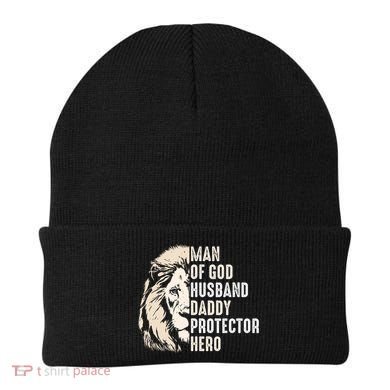 Man Of God Husband Daddy Protector Hero Lion Beanie