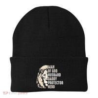 Man Of God Husband Daddy Protector Hero Lion Beanie thumb 0