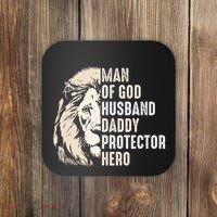 Man Of God Husband Daddy Protector Hero Lion Coaster thumb 0