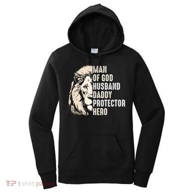 Man Of God Husband Daddy Protector Hero Lion Women's Hoodie