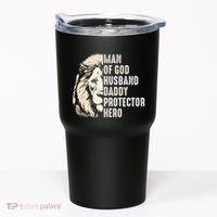 Man Of God Husband Daddy Protector Hero Lion Tumbler thumb 0