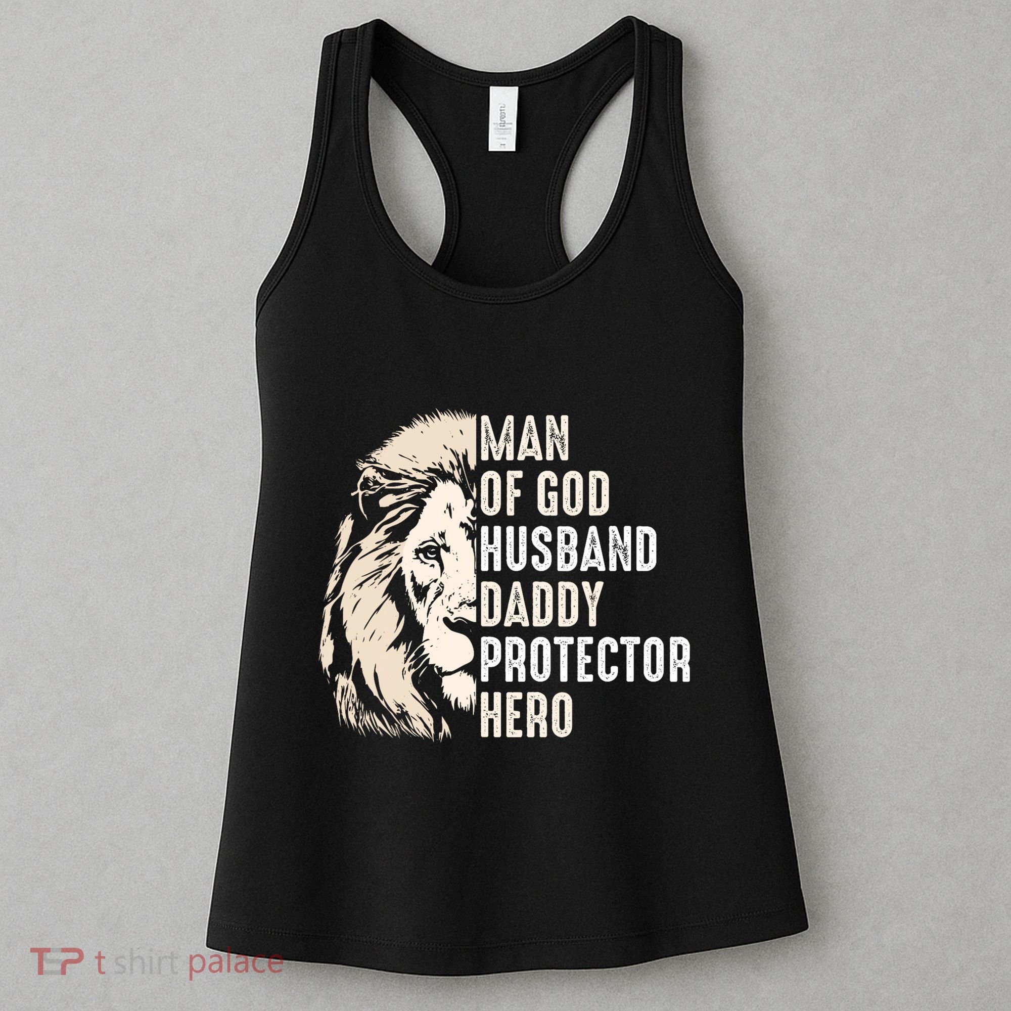 Man Of God Husband Daddy Protector Hero Lion Women's Tank Top