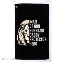 Man Of God Husband Daddy Protector Hero Lion Golf Towel thumb 0