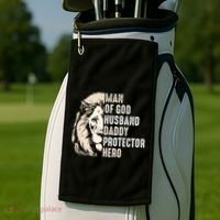 Man Of God Husband Daddy Protector Hero Lion Golf Towel thumb 2