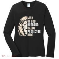 Man Of God Husband Daddy Protector Hero Lion Women's Long Sleeve Shirt thumb 0