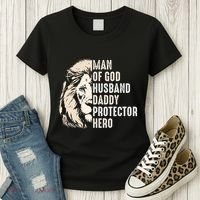 Man Of God Husband Daddy Protector Hero Lion Women's T-Shirt thumb 3