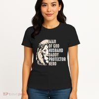 Man Of God Husband Daddy Protector Hero Lion Women's T-Shirt thumb 4