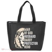 Man Of God Husband Daddy Protector Hero Lion Tote Bag thumb 0