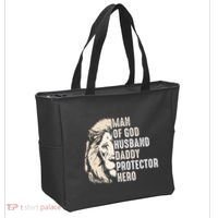 Man Of God Husband Daddy Protector Hero Lion Tote Bag thumb 2