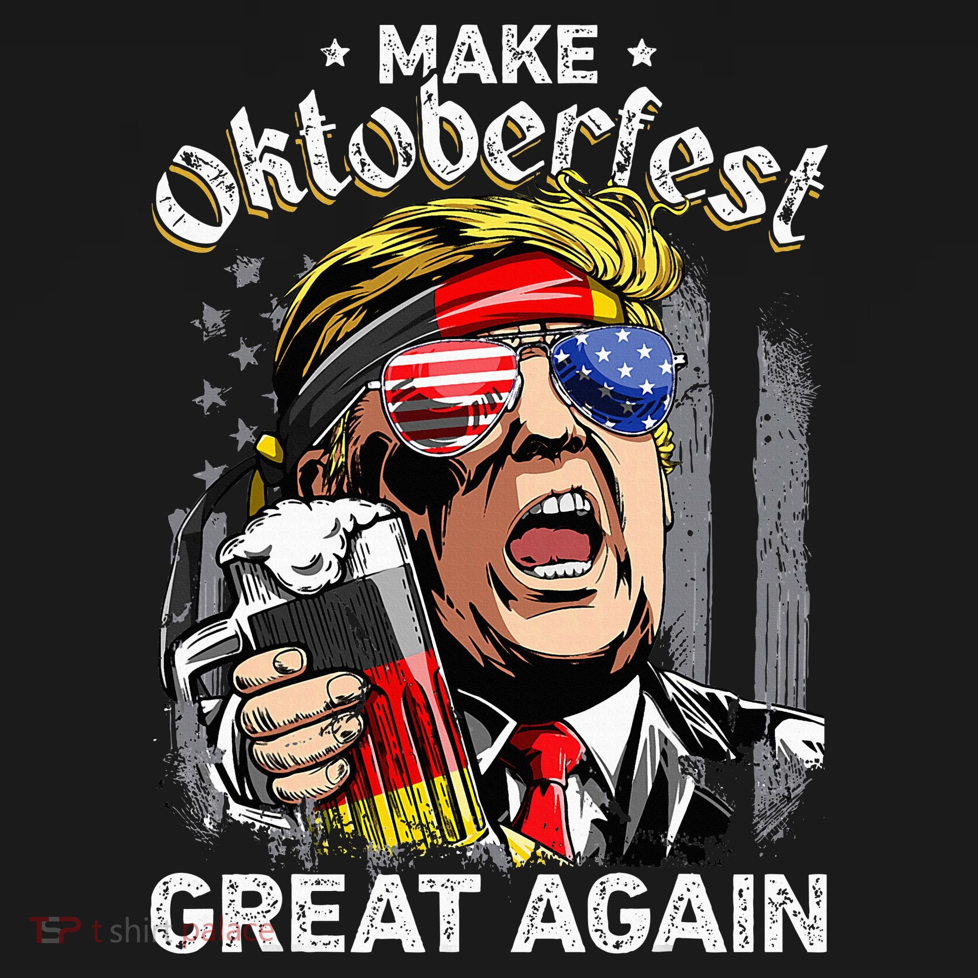 Make Oktoberfest Great Again Funny Trump Prost Beer Mug Long Sleeve Shirt