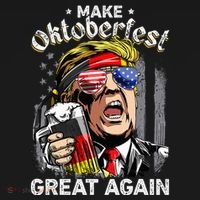 Make Oktoberfest Great Again Funny Trump Prost Beer Mug Sweatshirt thumb 3