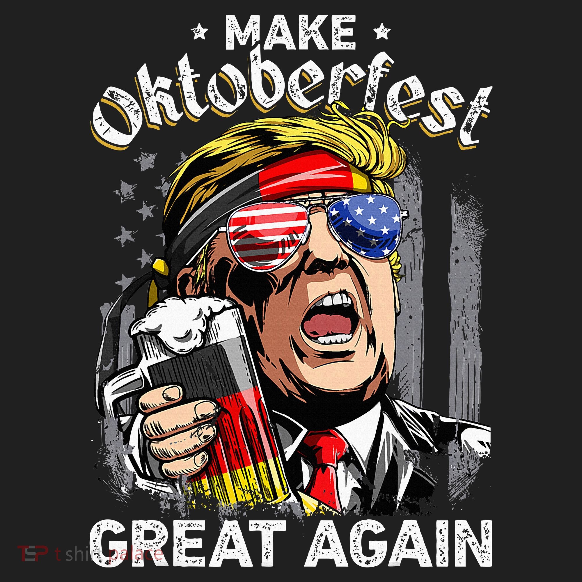 Make Oktoberfest Great Again Funny Trump Prost Beer Mug Hat