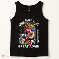 Make Oktoberfest Great Again Funny Trump Prost Beer Mug Tank Top thumb 2