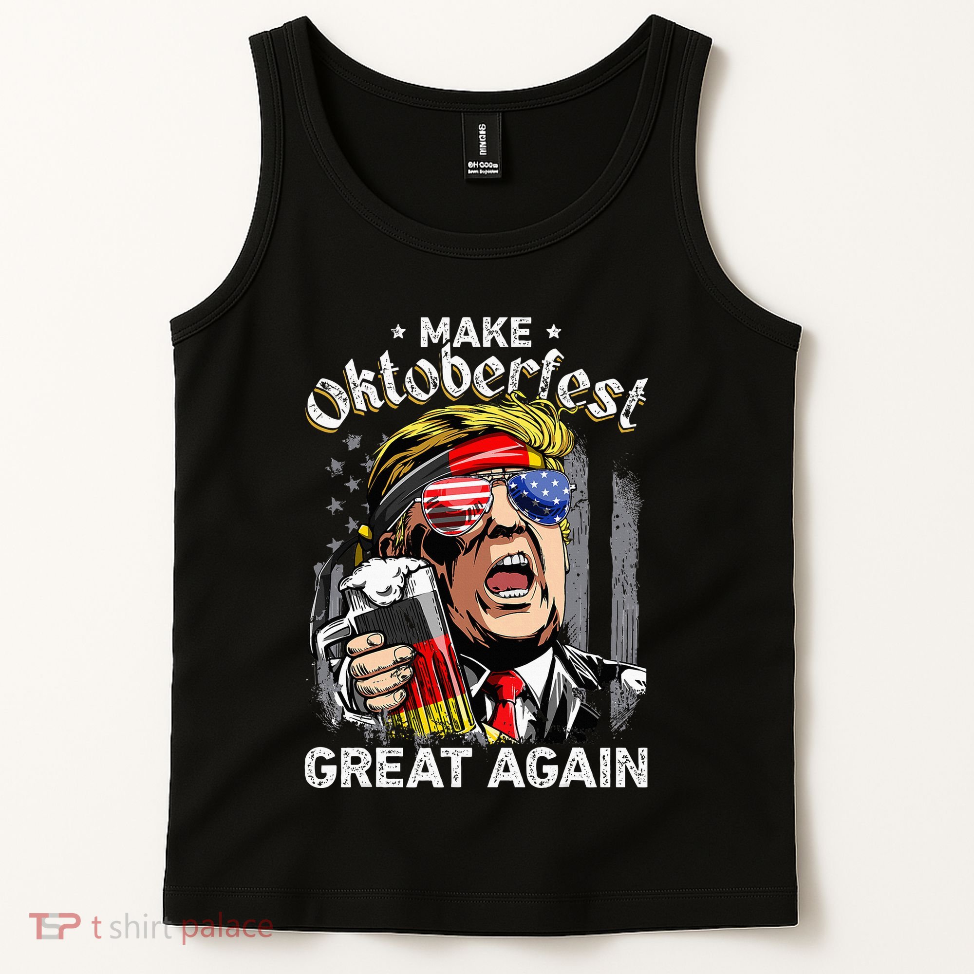 Make Oktoberfest Great Again Funny Trump Prost Beer Mug Tank Top