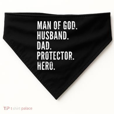 Man of God Husband Dad Protector Hero USA-Made Doggie Bandana