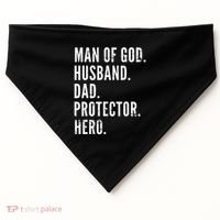 Man of God Husband Dad Protector Hero USA-Made Doggie Bandana thumb 0