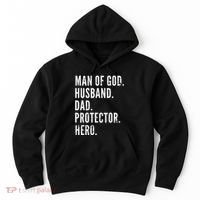Man of God Husband Dad Protector Hero Hoodie thumb 0