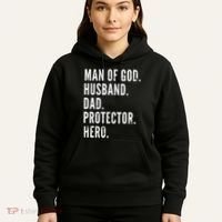 Man of God Husband Dad Protector Hero Hoodie thumb 5