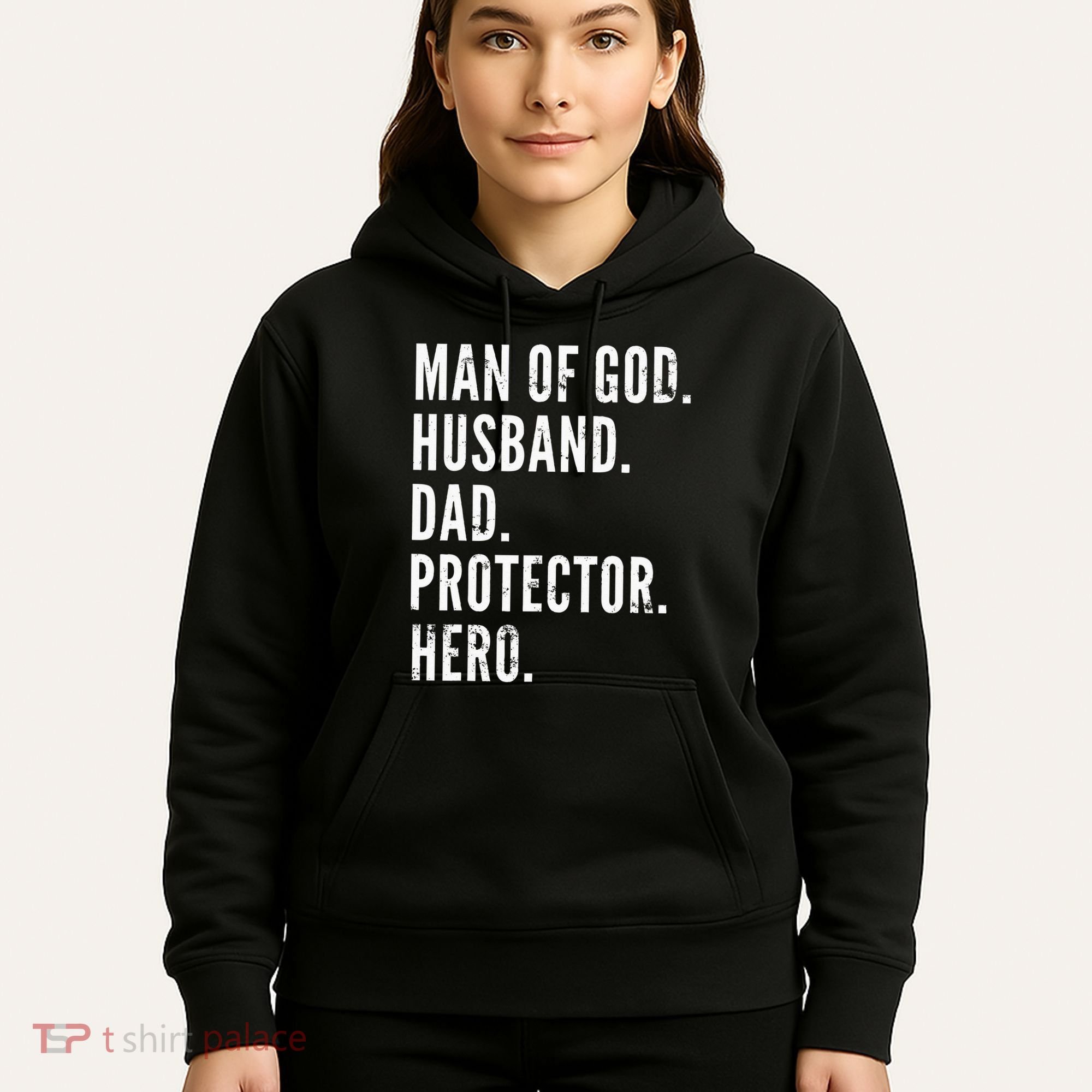 Man of God Husband Dad Protector Hero Hoodie
