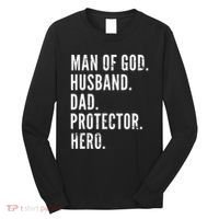 Man of God Husband Dad Protector Hero Long Sleeve Shirt thumb 0