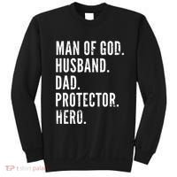 Man of God Husband Dad Protector Hero Sweatshirt thumb 0