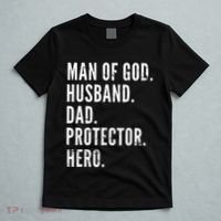 Man of God Husband Dad Protector Hero T-Shirt thumb 5