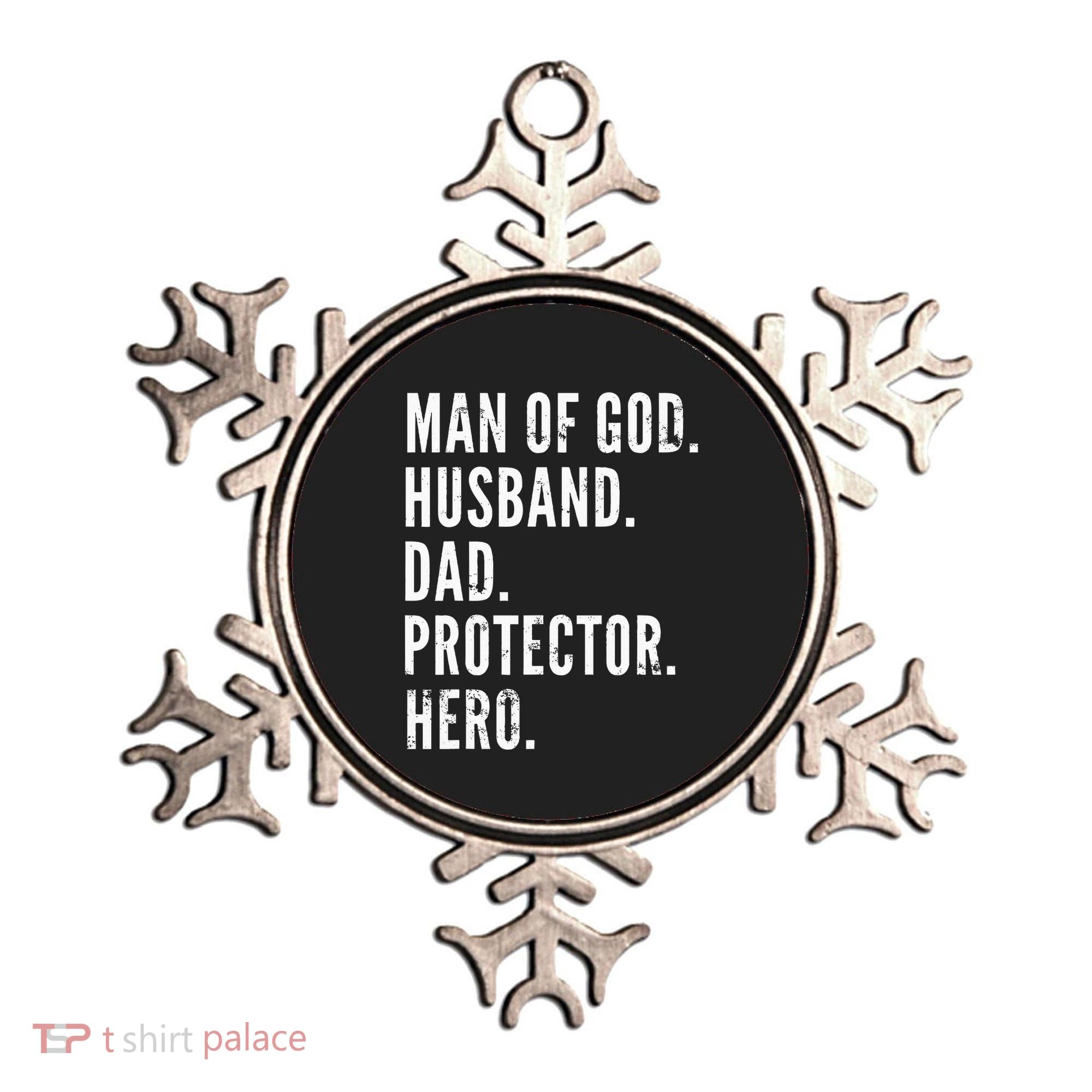 Man of God Husband Dad Protector Hero Ornament