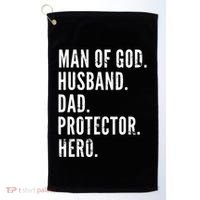Man of God Husband Dad Protector Hero Golf Towel thumb 0